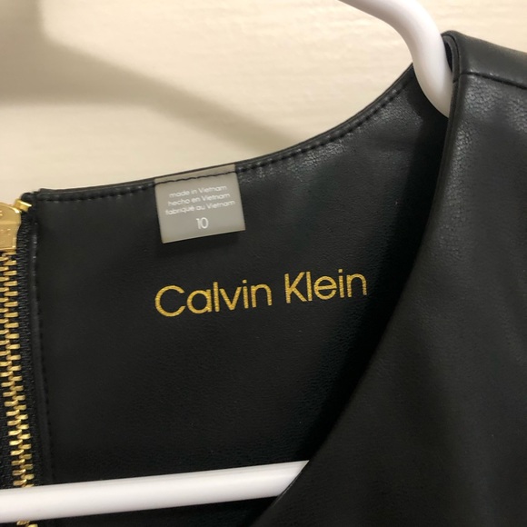 Calvin Klein fitted trendy pleather dress size 10 - Picture 3 of 4